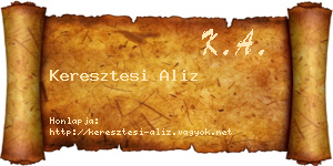 Keresztesi Aliz névjegykártya